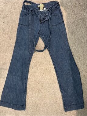 YMI Dark Blue Flare Jeans with Self Tie Belt